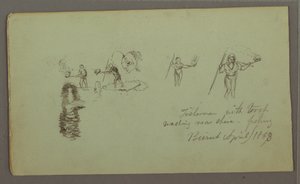رسم، دراستان لصيادين بالصنارات والمشاعل، أبريل 1868 بواسطة كنيسة فريدريك إدوين