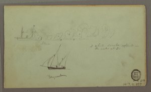 رسم، دراستان لصيادين بالصنارات والمشاعل، أبريل 1868 بواسطة كنيسة فريدريك إدوين