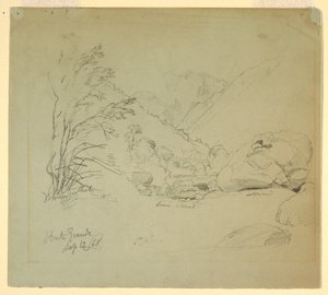 رسم، وادي به جسر بالقرب من ماكوغناغا، 12 سبتمبر 1868 بواسطة كنيسة فريدريك إدوين