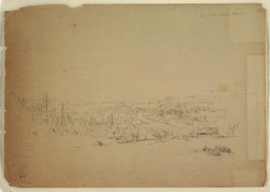رسم، منظر من جزيرة غراند مانان، كندا، إلى البحر، سبتمبر 1851 بواسطة كنيسة فريدريك إدوين