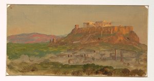 رسم، منظر للأكروبوليس من الجنوب، أثينا، أبريل 1869 بواسطة كنيسة فريدريك إدوين