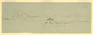 رسم، منظر لشبه جزيرة سورينتو في كابري بإيطاليا من الشمال الشرقي، 1869 بواسطة كنيسة فريدريك إدوين