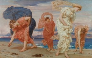 فتيات يونانيات يلتقطن الحصى على الشاطئ. حوالي عام 1871 بواسطة فريدريك ليتون