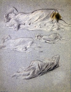 دراسة Cymon و Iphigenia (طباشير أبيض وأسود على ورق) بواسطة فريدريك ليتون