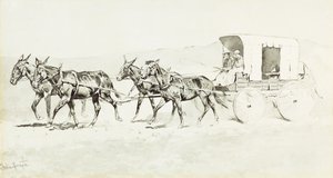 إحدى مراحل ويليامسون ، حوالي 1892 (قلم وفرشاة وحبر أسود وأبيض صيني على ورق) بواسطة فريدريك ريمنجتون