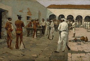 بعثة المير:  رسم الفاصوليا السوداء (السجناء يرسمون فاصولياهم) بواسطة فريدريك ريمنجتون