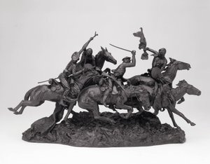 التنين القديم لعام 1850 ، على غرار 1905 ، يلقي 1905-09 (برونز مع الزنجار الأسود) بواسطة فريدريك ريمنجتون