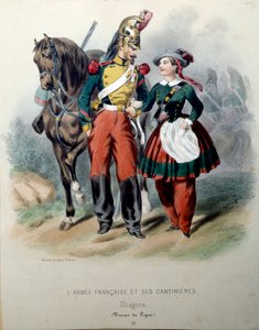 الجيش الفرنسي وكانتينييه: تنين وطباعة حجرية كانتينيير بقلم فريدريك سوريو (1807-؟) باريس القرن التاسع عشر ، فنون زخرفية بواسطة فريدريك سوريو