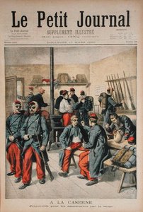 في الثكنات ، التحضير للمناورات في الثلج ، توضيح من لو بيتيت جورنال ، 17 مارس 1895 بواسطة فريدريك ثيودور ليكس