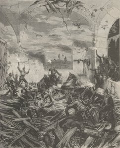 قصر الشتاء بعد الانفجار مساء 17 فبراير 1880. بواسطة فريدريك دي هاينين