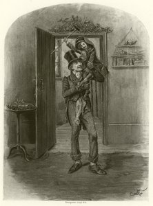 Bob Cratchit و Tiny Tim (الحفر) بواسطة فريدريك بارنارد