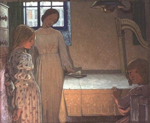دراسة "أمسية شتوية" عام 1900 تقريبًا (زيت على ورق مقوى). بواسطة فريدريك كايلي روبنسون