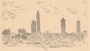 نيويورك سكاي لاين ، المباني المظلمة ، 1918. بواسطة فريدريك تشايلد حسام