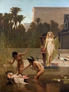 Moise sauve des eaux - The Finding of Moses par Goodall، Frederick (1822-1904). زيت على قماش ، مقاس: 152.4 × 114