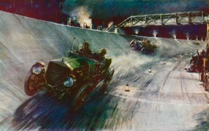 في عام 1907 ، نجحت S F Edge ، بقيادة سيارة Napier المنفردة ، في الحفاظ على 60 ميلاً في الساعة لمدة 24 ساعة ، وهو أول رقم قياسي على حلبة Brooklands الجديدة (color litho) بواسطة فريدريك جوردون (بعد) كروسبي