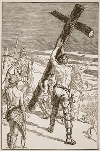 أوزوالد ينصب الصليب ، التوضيح من "كنيسة إنجلترا: تاريخ للشعب" بقلم HDM Spence-Jones ، حانة. ج .1910 (صورة بني داكن) بواسطة فريدريك هنري تاونسند
