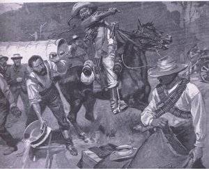 معاملة Boer لمبعوثي السلام: جلد Margendaal ، من بعد بريتوريا: حرب العصابات التي نشرتها Harmsworth Bros Limited ، 1901