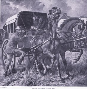 الهروب من Steyn و De Wit ، التوضيح من بعد بريتوريا: حرب العصابات ، 1902 بواسطة فريدريك جود وو