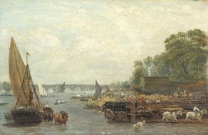 جسر وستمنستر ، 1820-30 (زيت على لوح)
