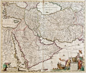 خريطة بلاد فارس (إيران) ، أرمينيا ، الأناضول (تركيا)) والجزيرة العربية (شبه الجزيرة العربية: المملكة العربية السعودية ، الكويت ، الإمارات العربية المتحدة ، عُمان ، قطر ، اليمن ، البحرين) (نقش