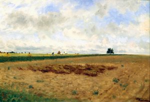 Landscape with Haystacks (oil on canvas) بواسطة فريدريكو روسانو
