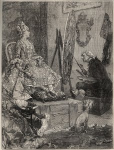 فرانسوا باوتشر (1703-1770) رسم صورة جين أنطوانيت بواسون ، ماركيز بومبادور (المعروفة باسم مدام دي بومبادور بواسطة فريدريك هندريك (بعد) كايمرير