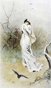 امرأة في غابة - حكاية رمزية في أوائل الشتاء ، التقويم الذي رسمه Hubert Dys ، رسمه FH Kaemmerer