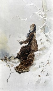 امرأة في الثلج: رمزية الشتاء ، التقويم الذي رسمه Hubert Dys ، رسمه FH Kaemmerer
