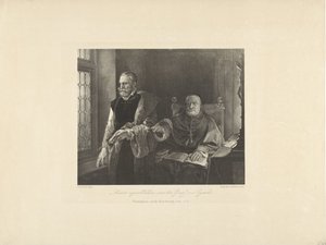 اللحظات الأخيرة لإغموند في زنزانته عام 1568 اللحظات الأخيرة لكونت إيغموند (العنوان على الجسم) بواسطة الملكية الهولندية Steendrukkerij van CW Mieling