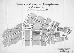 تصميم لتبادل السلع ، أمستردام ، الوضع. نوفمبر 1879 بواسطة فريدريك ويليم فان جيندت