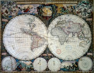Planisphere بواسطة فريدريك دي ويت (القرن السابع عشر) (ec.holl.) 1660 Paris ، BN بواسطة فريدريك دي (بعد) فيت