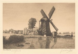 Aan de Angstel (العنوان الأصلي على الكائن) بواسطة فريدريك فان دير هارست (توقيع الفنان)