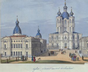 كاتدرائية القيامة سمولني في سانت بطرسبرغ ، 1830-1840 بواسطة سيد الفرنسية