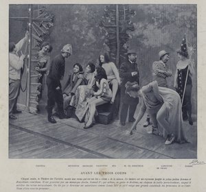 الممثلون والممثلات في مسرح Varietes ، باريس (b / w photo) بواسطة مصور فرنسي