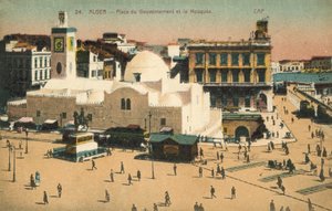 الجزائر، الجزائر، ساحة دو جوفيرمينت، مسجد بواسطة مصور فرنسي