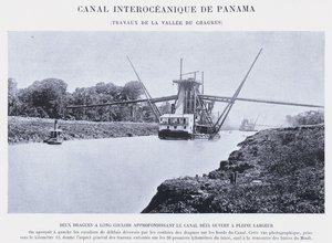 قناة بنما بين المحيطين ، أعمال وادي Chagres (صورة b / w) بواسطة مصور فرنسي