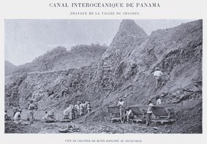 قناة بنما بين المحيطين ، أعمال وادي Chagres (صورة b / w) بواسطة مصور فرنسي