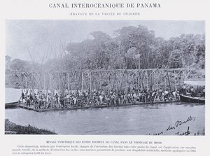 قناة بنما بين المحيطين ، أعمال وادي Chagres (صورة b / w) بواسطة مصور فرنسي