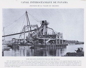 قناة بنما بين المحيطين ، أعمال وادي Chagres (صورة b / w) بواسطة مصور فرنسي