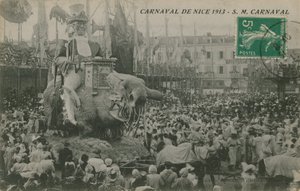 كارنافال دي نيس 1913. تم إرسال البطاقة البريدية في عام 1913. بواسطة مصور فرنسي