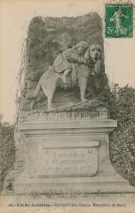 Clichy-Asnieres - Cimetiere des Chiens. نصب باري. أُرسلت البطاقة البريدية عام 1913. بواسطة مصور فرنسي