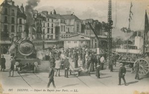 رحيل باريس صريحة من دييب. أُرسلت البطاقة البريدية عام 1913. بواسطة مصور فرنسي