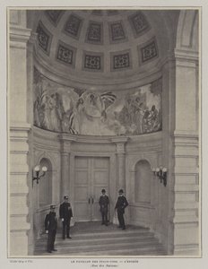 مدخل الجناح الأمريكي ، معرض يونيفرسيل 1900 ، باريس (صورة بالأبيض والأسود) بواسطة مصور فرنسي