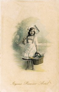 يوم كذبة أبريل السعيد ، 1906 (صورة ملونة) بواسطة مصور فرنسي