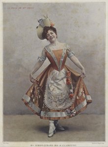 جولييت سيمون جيرارد مثل كليريت في La Fille de Madame Angot (صورة ملونة)