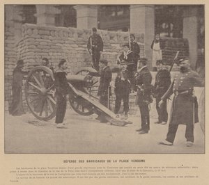 كومونة باريس ، Defence Des Barricades De La Place Vendome (b / w photo) بواسطة مصور فرنسي