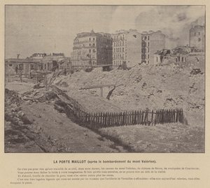 كومونة باريس ، La Porte Maillot ، بعد قصف Mont Valerien (b / w photo) بواسطة مصور فرنسي