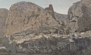 موستييه سانت ماري ، منظر عام وكنيسة ND في بوفوار بواسطة مصور فرنسي