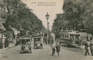 باريس ، بوليفارد مونتماتري. أُرسلت البطاقة البريدية عام 1913. بواسطة مصور فرنسي