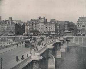 باريس: بونت نيوف ، أو الجسر الجديد (صورة b / w) بواسطة مصور فرنسي